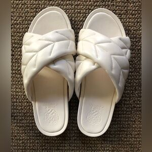 Genuine leather slide sandal by Vince Camuto